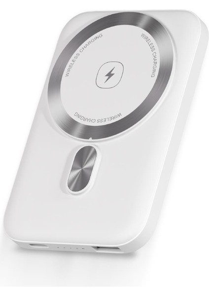 PBS133 Magsafe Kablosuz Hızlı Taşınabilir Şarj Cihazı Powerbank 5000 Mah Beyaz