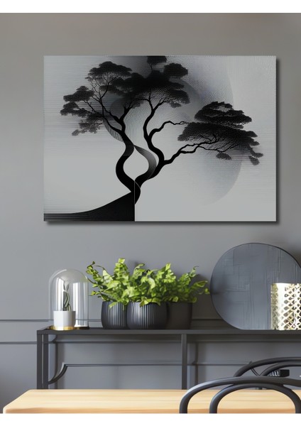 Modern Çizgisel Ağaç Sanatı Dekoratif Ahşap Ev/işyeri/ofis Kare Tablo