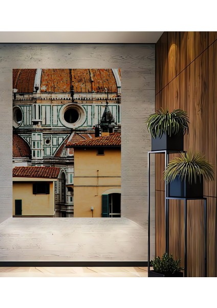 Floransa Katedrali Yağlı Boya Görünümlü Dekoratif Ahşap Ev/işyeri/ofis Kare Tablo