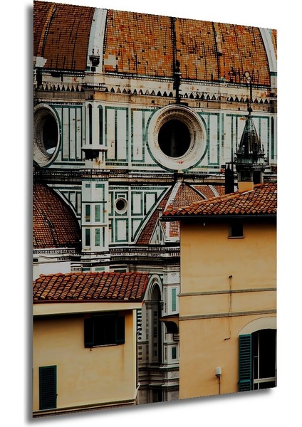 Floransa Katedrali Yağlı Boya Görünümlü Dekoratif Ahşap Ev/işyeri/ofis Kare Tablo modelleri