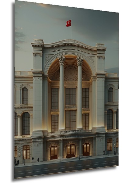 Türkiye Büyük Millet Meclisi Yağlı Boya Görünümlü Dekoratif Ahşap Ev/işyeri/ofis Kare Tablo modelleri