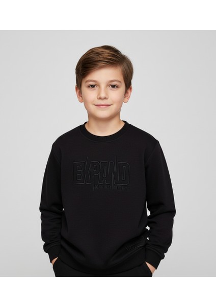 Erkek Çocuk Sweatshirt – Siyah %100 Pamuk