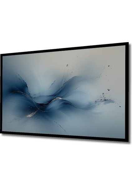 Çerçeve Görünümlü Mavi Hissiyat Soyut Sanat Yağlı Boya Görünümlü Dekoratif Ahşap Ofis Kare Tablo fiyatları