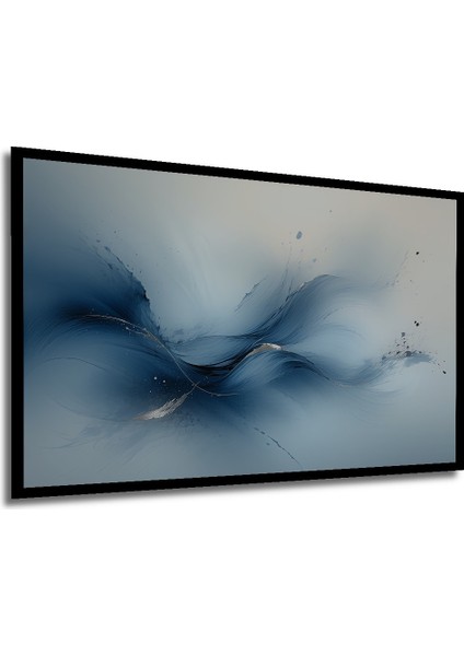 Çerçeve Görünümlü Mavi Hissiyat Soyut Sanat Yağlı Boya Görünümlü Dekoratif Ahşap Ofis Kare Tablo modelleri