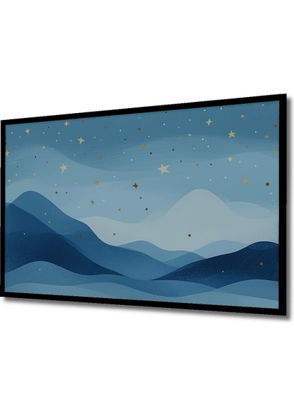 Çerçeve Görünümlü Gökyüzü Yıldızlar Sulu Boya Görünümlü Dekoratif Ahşap Ev/işyeri/ofis Kare Tablo fiyatları