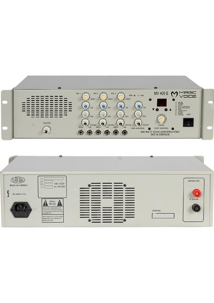 Magicvoice MV-400EF 400 Watt 3 Mikrofon Girişli Trafosuz Anfi Okul Cami Tipi Ses Sistemi Amfisi modelleri