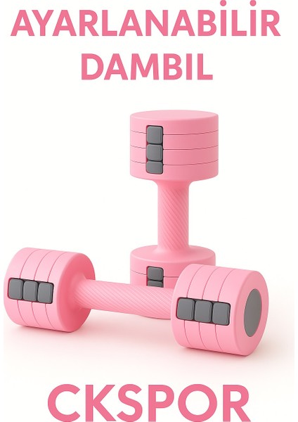 Ayarlanabilir Dambıl Seti 2×2,5 kg Ayarlanabilir Ağırlık – Spor & Fitness Aleti 4'ü 1 Arada