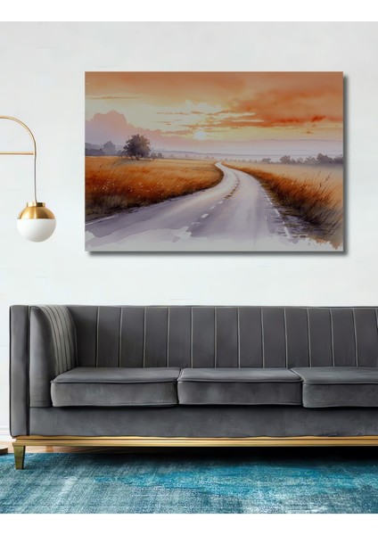 Sonsuzluğa Giden Yol Sulu Boya Görünümlü Dekoratif Ahşap Ev/işyeri/ofis Kare Tablo