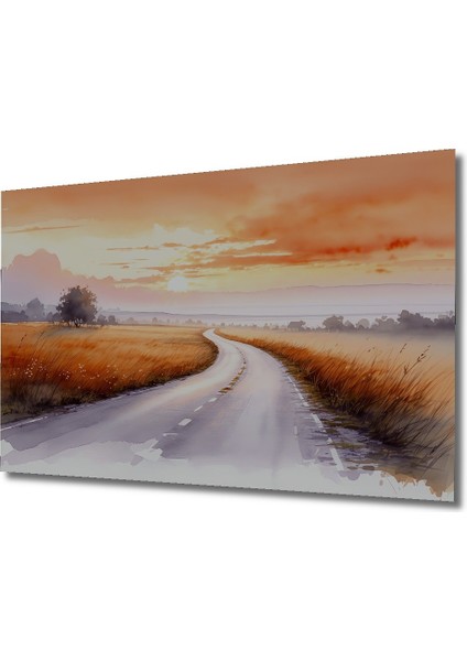 Sonsuzluğa Giden Yol Sulu Boya Görünümlü Dekoratif Ahşap Ev/işyeri/ofis Kare Tablo fiyatları