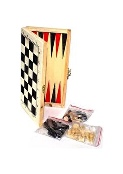 Ahşap Tavla Satranç Takım Seti