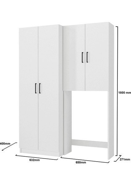 Ternos Çamaşır Makinesi - Tuco 5 Raflı Çok Amaçlı Dolap Beyaz fırsatları