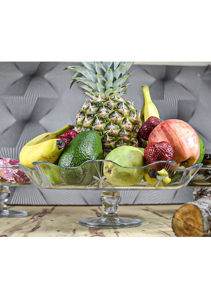 32 cm Ayaklı Cam Meyvelik Sunum Kasesi