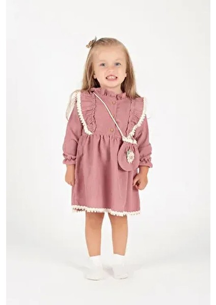 Kız Bebek Elbise Uzun Kol Yumuşak Pamuklu Kumaşla Tasarlandı