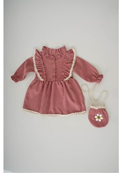 Kız Bebek Elbise Uzun Kol Yumuşak Pamuklu Kumaşla Tasarlandı fırsatları