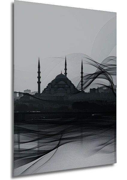 Istanbul Silüeti Modern Çizgiler Dekoratif Ahşap Ev/işyeri/ofis Kare Tablo modelleri