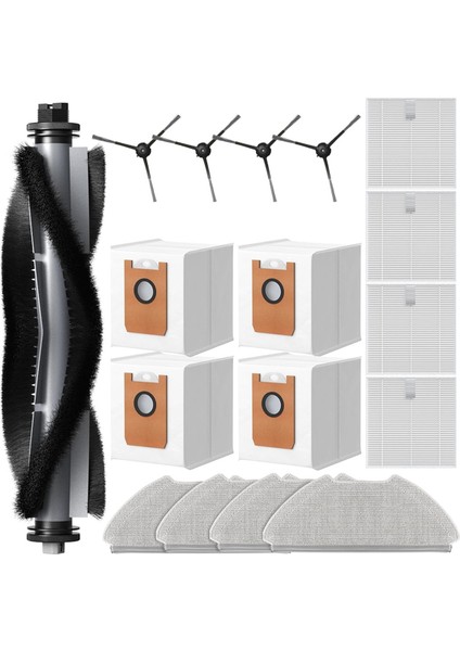 Airrobo T20+ Robotik Vakum Süpürge Ana Yan Fırça Hepa Filtre Mop Padleri Toz Çanta Yedek Parçaları (Yurt Dışından)