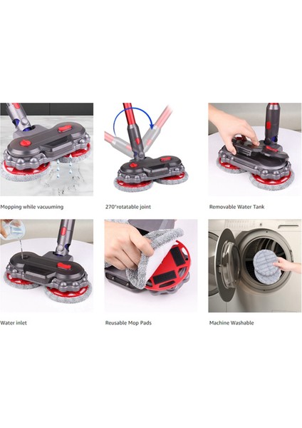 Dyson V15 V15 V8 V7 V10 V11 Vakum Süpürge Ekleri Için Elektrik Zemin Kafası Çıkarılabilir Su Deposu ile Mop Mop (Yurt Dışından) modelleri