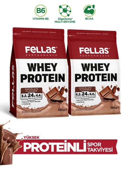 Çikolata Aromalı Whey Protein Tozu 1050G - (525G X2 Adet)