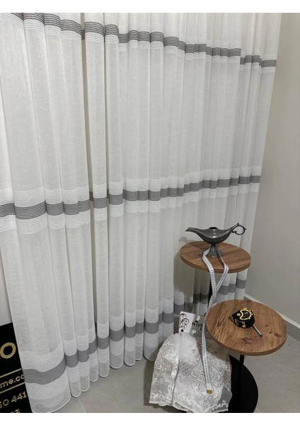 Nivemeshome Keten Maya W011905.804 1/2,5 Sık Pileli Tül Perde Apm