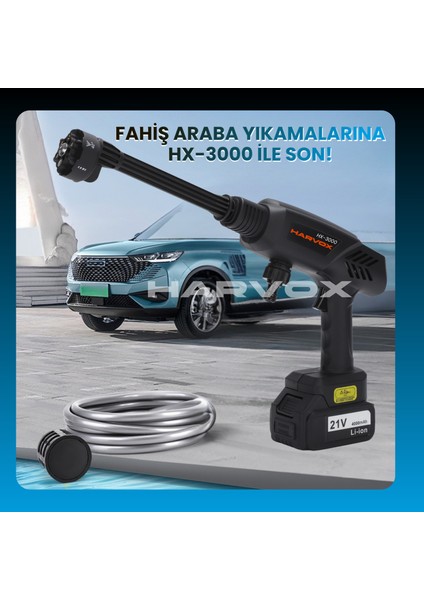 HX-3000 Yüksek Basınçlı Araç Yıkama Makinesi 260PSI 18.500RPM 4000MAH Çift Batarya Yıkama Tabancası fiyatları