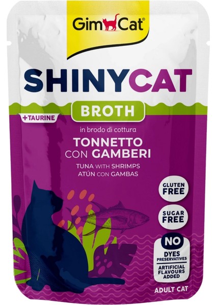 Shinycat Pouch Ton Balıklı ve Karidesli Kedi Konserve Maması 70GR