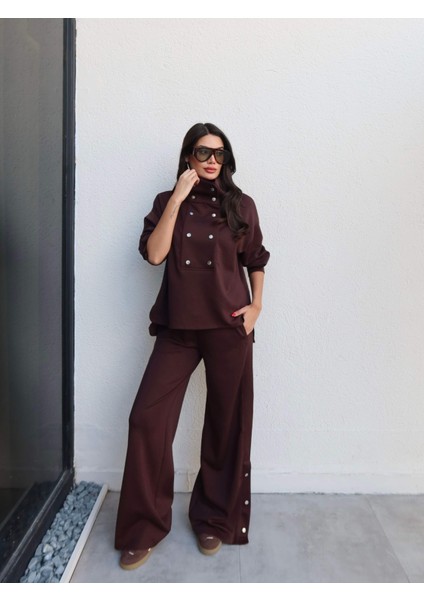 Dik Yaka Çıtçıtlı Modal Takım