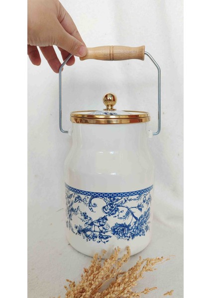 Blue Blanc Emaye Otantik Bakraç 2 Litre 12 cm Çap Süt Yoğurt Bakliyat Çay Şeker Bakracı fırsatları