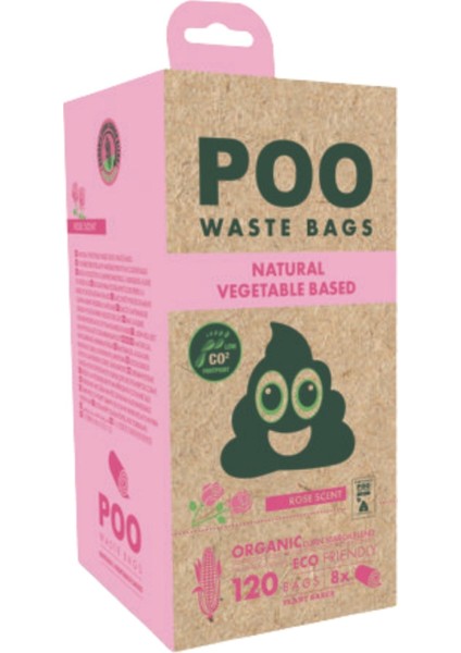 Poo Dışkı Poşeti 15 Yaprak Gül Kokulu 8li Paket