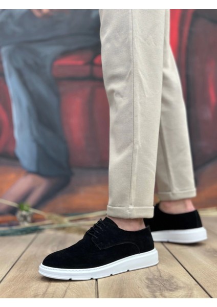 BA0003 Bağcıklı Klasik Spor Süet Siyah Beyaz Yüksek Taban Casual Erkek Ayakkabı indirimleri