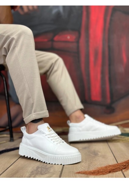 BA8104 Boa Yüksek Taban Cilt Beyaz Bağcıklı Erkek Ayakkabı modelleri
