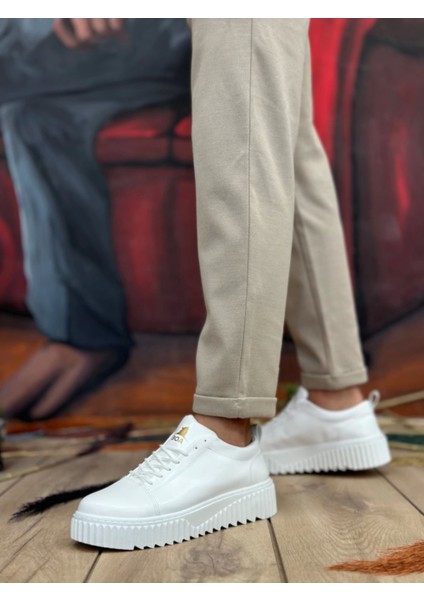 BA8104 Boa Yüksek Taban Cilt Beyaz Bağcıklı Erkek Ayakkabı fırsatları