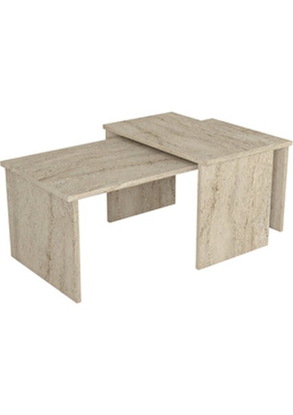 Cosmos Ayarlanabilir Modüler Ikili Orta Sehpa Traverten