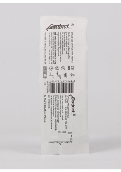 10 ml Tek Kullanımlık Şırınga 3 Parça 50 Adet/paket fiyatları