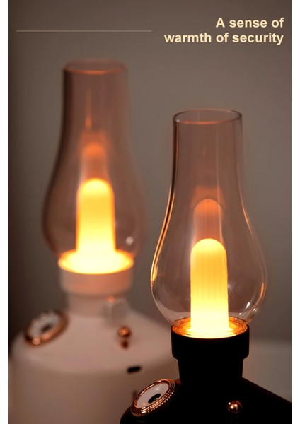 Vintage Şarjlı Gece Lambası Hava Nemlendirici Buhar Makinesi 280ML Retro Kamp Işık Kamp Lambası fırsatları