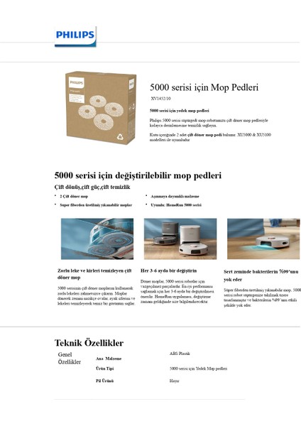 5000 Serisi Robot Süpürge Mop Bezi fiyatları