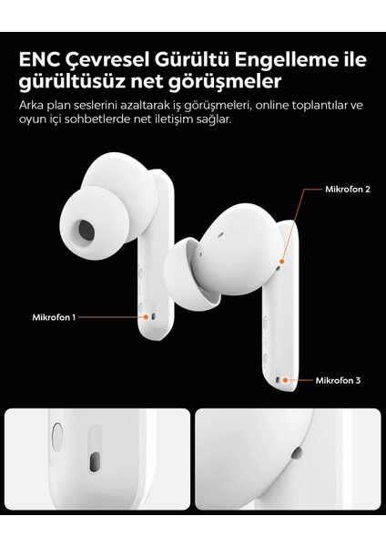 Audio TWS P20 Bluetooth Kablosuz Kulaklık - ANC Pro Aktif Gürültü Engelleme + ENC 6 Mikrofon - 10mm LCP Graphene Sürücü - 30 Saat iOS & Android EQ App Şeffaf & Gaming Mod iPX5 Beyaz - ASD07964 modelleri
