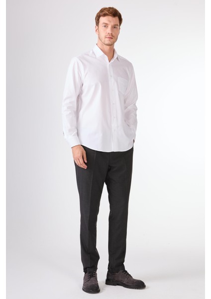 Beyaz Pamuk Regular Fit Uzun Kol Erkek Gömlek fiyatları