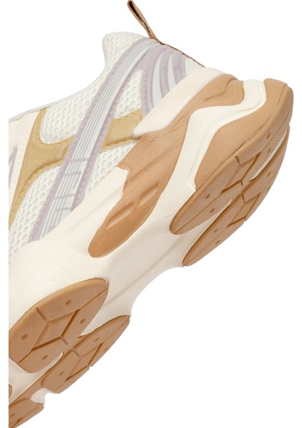 Kadın Krem Bağcıklı Kalın Tabanlı Sneaker 25AFD431114