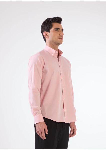 Kırmızı Erkek Regular Fit Düz Brent Düğmeli Yaka Uzun Kol Gömlek fırsatları