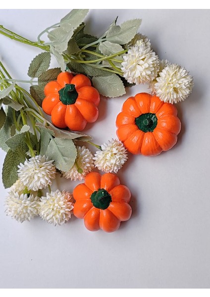 Dekoratif Balkabağı 3'lü Set, Turuncu El Yapımı, Ev Dekoru, Masa Dekoru, Obje, Biblo indirimleri