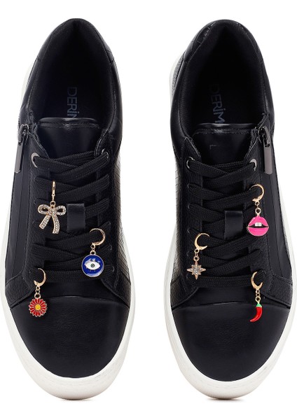 Kadın Siyah Bağcıklı Kalın Tabanlı Sneaker 25AFD430918