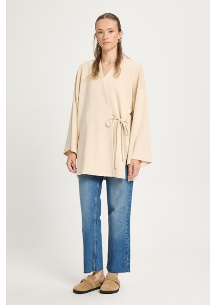 Kadın Taş Oversize Uzun Kimono Yumuşacık Modal Ceket 30006 indirimleri