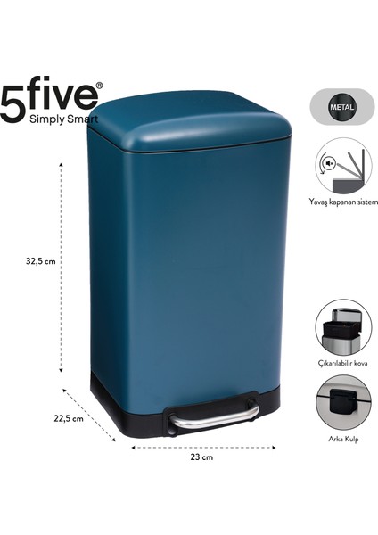 Simply Smart Ariane 30 Lt Metal Çöp Kovaları Petrol Mavisi modelleri