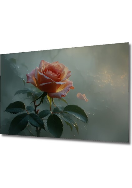 Nefes Kesen Pembe Gül Yağlı Boya Görünümlü Dekoratif Ahşap Ev/işyeri/ofis Kare Tablo fiyatları