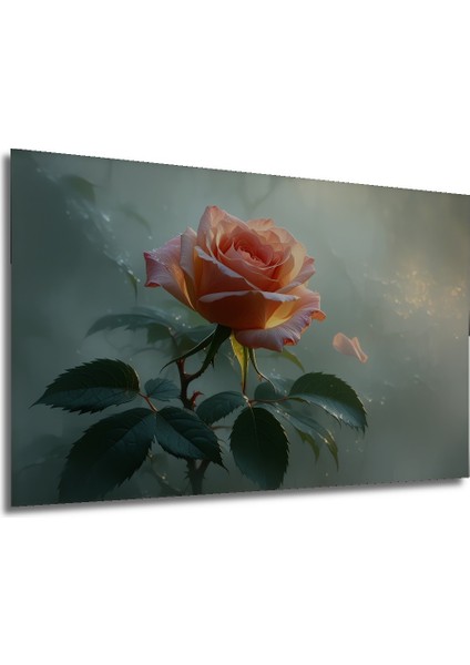 Nefes Kesen Pembe Gül Yağlı Boya Görünümlü Dekoratif Ahşap Ev/işyeri/ofis Kare Tablo modelleri