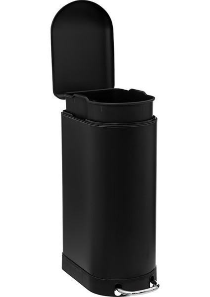 Ariane 30 L Slim Pedallı Çöp Kovası Siyah | Yavaş Kapanma, Kolay Temizlik Çıkarılabilir Yıkanabilir İç Sepet, Minimal Tasarım