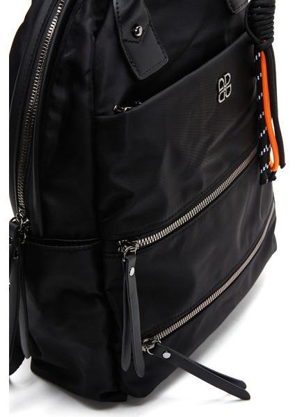 Kadın Siyah Kumaş Sırt Çantası 25WBD25016F