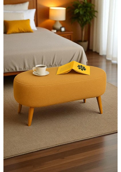 Craft Teddy Kumaş Puf Bench Koltuk Tabure Yatak Ucu Koltuk Önü Ahşap Ayak Metal Bağlantı modelleri