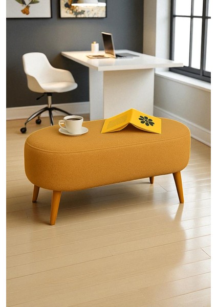 Craft Teddy Kumaş Puf Bench Koltuk Tabure Yatak Ucu Koltuk Önü Ahşap Ayak Metal Bağlantı fırsatları