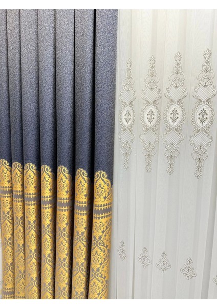 Nivemeshome Side Antrasit 5401 FT632057 1/3 Sık Pileli Fon Perde Apm